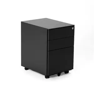 Movable Space efficient steel cabinet Height adjustable mobile pedestal metal 2 3 drawers mobile pedestal With Wheels