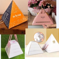 Boîte Alimentaire Pyramide Kraft Personnalisée pour Traiteur, Bento à Emporter, Gâteaux, Desserts, Plateaux Repas et Collation