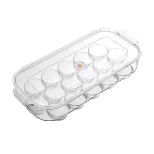 Egg Containers For Refrigerator Plastic Organizer Bins Holds with Lid Fits 16 Eggs