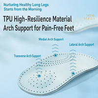 Semelles orthopédiques respirantes trois-quarts de longueur avec coussinets de confort athlétiques pour pieds plats