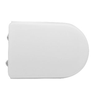 Siège de toilette rond blanc 50,5 cm de longueur 37,5 cm de largeur en plastique, style minimaliste pour salle de bain - Product Image 1