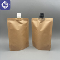 Pochettes d'emballage liquide écologiques et recyclables, sachets de recharge pour lotion de soin personnel, sacs en papier kraft, pochettes à bec verseur