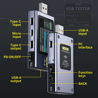 FNIRSI FNB58 Testeur USB Voltmètre Ampèremètre Déclencheur PD QC Compteur de puissance Test de capacité et d'ondulation 4-28V 7A Type-C Prise en charge de l'application