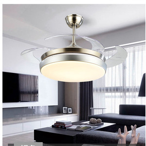 Ventilador de techo reversible de 42 pulgadas con luz y altavoz, reproductor de música invisible retráctil con control remoto LED regulable Fandelier - Product Image 5