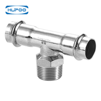 Coude industriel forgé en acier inoxydable poli SS304 à 90 degrés, raccord à sertir pour filetage mâle, pour systèmes CVC et de ventilation