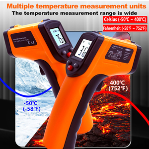 Công nghiệp Độ chính xác cao cầm tay hồng ngoại không tiếp xúc nhiệt kế LCD hiển thị-50 ~ 400 phạm vi 3C Độ chính xác bền nhựa - Product Image 3