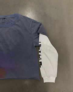 Chemise à manches longues en coton gaufré thermique de haute qualité, personnalisée, effet délavé, style vintage, impression DTG, pour hommes - Product Image 3