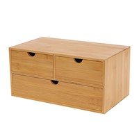 Boîte de rangement de bureau en bambou avec tiroir, personnalisable en couleur/taille/design, pour le bureau, la maison, promotion