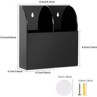 Boîte de rangement murale en acrylique personnalisée, organisateur à 3 compartiments, présentoir pour salle de bain, support pour télécommande