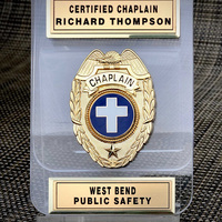 Badges métalliques personnalisés pour chapellains, gardes du corps et agents de sécurité, badges de sublimation pour bureau, vente en gros