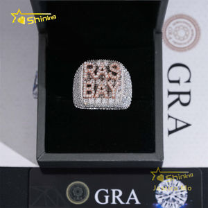 Por encargo personalizado Iced Out Rapper Jewelry 925 Sterling Silver Two Tone Color FL Moissanite Diamond Hip Hop Champion Ring - Product Image 5