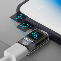 Adaptateur USB femelle vers Type-C mâle avec affichage numérique, adapté aux casques audio et à la conversion de clés USB