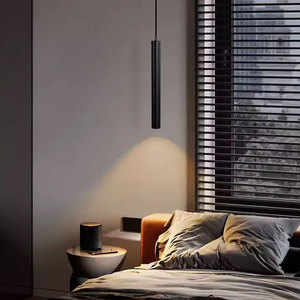 <span class=keywords><strong>Lampada</strong></span> a Sospensione Moderna Nordica a Doppia Testa <span class=keywords><strong>con</strong></span> Tubo di 2m, Design Cilindrico Nero, Controllo <span class=keywords><strong>con</strong></span> Interruttore a Manopola per Sala da Pranzo - Product Image 5