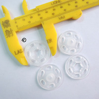 Deux pièces bouton clair transparent blanc rond presse à coudre boutons pression en plastique