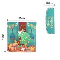 Carte de lanterne de Noël 3D Pop Up avec texte personnalisé LED
