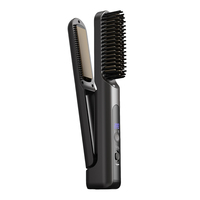 Brosse lissante sans fil avec écran LED, peigne électrique anti-brûlure, outil de coiffage, lisseur et boucleur de cheveux