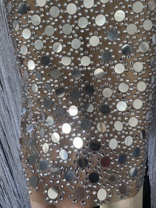 Mode Silber Strass Pailletten Quaste Ärmel Hochzeits feier Kleid Frauen Ballsaal Latin Dance Performance Wear Sexy <span class=keywords><strong>Prom</strong></span> Kleid - Product Image 6