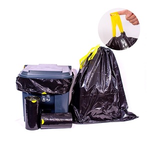 Cheap PE Heavy Duty jumbo Thickened White Black Dustbin Bin Liner Plastic Trash Bag Garbage Bag Waste Bag draw tape garden