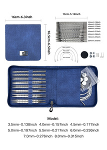 8 Paare austauschbare Runds trick nadeln Set Premium Edelstahl Strick nadeln & Zubehör - Product Image 5