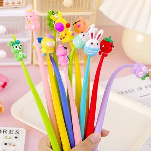 Pena Gel silikon bengkok hewan kucing Kawaii kartun lucu anak-anak sekolah kreatif - Product Image 3