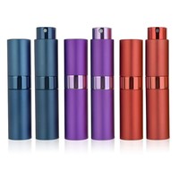Flacon de parfum miniature en aluminium rond de 8 ml, rechargeable, pour voyage, atomiseur