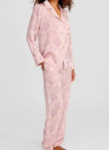 Conjunto de Pijamas de Satén para Mujer, Estilo Estampado, Ropa de Dormir con Cintura Elástica, Ropa de Casa Transpirable, Ropa de Primavera para Dama - Product Image 4
