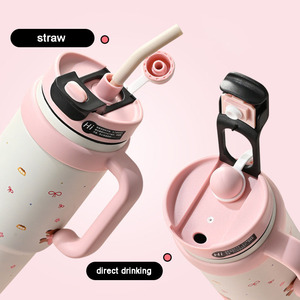 Silverjet Stainless Steel Tumbler 1000ml <b>With</b> <b>Straw</b> And Handle For School Office Car Home Use BPA Free Vacuum Insulated - Product Image 3