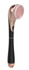 Brosses de bain longues MB001 en plastique et silicone avec éponge en bois pour le spa, les soins de la peau, le nettoyage et l'application sur la tête, construction en plastique - Product Image 2
