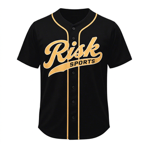 Custom Baseball Jersey Unisex Short Sleeve Team Uniform Button Front Sportswear 100% Polyester Breathable Quick Dry Baseball - Product Image 1