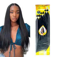 Nouvelle Perruque Synthétique Coréenne Yaki à Six Pièces Pré-Collées, Cheveux Longs et Lisses Africains, Meilleure Vente