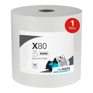 Lingettes de nettoyage industriel jetables non tissées PowerClean X80, <span class=keywords><strong>rouleau</strong></span> géant absorbant, <span class=keywords><strong>tout</strong></span> usage - Product Image 1