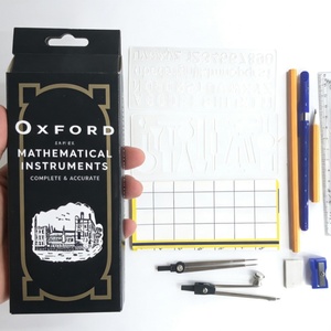 Modèles à succès en promotion : Trousse de papeterie de mathématiques Oxford en boîte métallique, ensemble de 14 pièces pour les élèves - Product Image 3