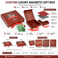 Boîte cadeau de luxe personnalisée en carton premium pliable magnétique avec ruban pour présentation de Noël