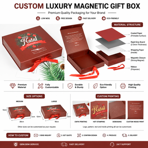 Luxury Custom Magnetic Folding Premium Cardboard <b>Christmas</b> Presentation Packaging Solution <b>Gift</b> <b>Box</b> With Ribbon - Product Image 3