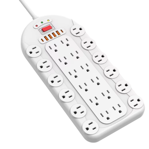 15A 24-outlet Power Strip <span class=keywords><strong>4</strong></span> USB-A 2 USB-C bảo vệ tăng industri Ổ cắm chuyển đổi dây mở rộng đa chức năng cắm ổ cắm - Product Image 1
