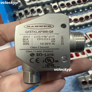 1 PC Q4XTKLAF600-Q8 เซ็นเซอร์วัดระยะด้วยเลเซอร์สำหรับเครื่องเจาะรูด้านข้าง ใช้งานได้ในสภาพดี - Product Image 1