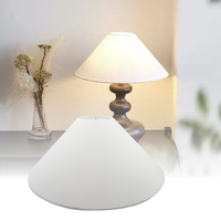 Abat-jour en PVC blanc personnalisé à forte demande Design moderne tissu de lin de table abat-jour circulaire abat-jour en tissu de lin imperméable