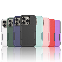 Coque de Téléphone Rigide Antichoc à Quatre Coins pour iPhone 15 Pro 11 12 13 Pro Max 14 Plus 2-en-1 TPU PC avec Protection Intégrale Arrière