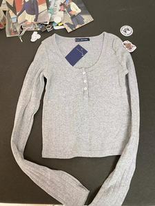 Maglietta da donna con collo rotondo a tre bottoni a <span class=keywords><strong>maniche</strong></span> <span class=keywords><strong>lunghe</strong></span> a <span class=keywords><strong>maniche</strong></span> <span class=keywords><strong>lunghe</strong></span> alla moda di alta qualità con scollo rotondo di alta qualità Brandy BM - Product Image 4