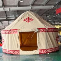 Tente de camping gonflable automatique de luxe en tissu Oxford imperméable, style kazakh, pour l'extérieur, quatre saisons, double couche, yurt de trekking avec poteaux à colonnes d'air