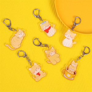 Porte-clés en acrylique transparent double face, style dessin animé, accessoires pour porte-clés créatifs DIY, cadeau original - Product Image 2