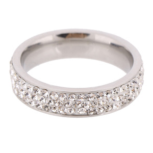 <b>Crystal</b> <b>Ring</b> 6Mm Steel Color Channel Setting Wedding Unisex Jewelry - Product Image 5