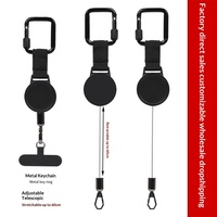 Support de téléphone rétractable antivol en ABS avec mousqueton, cordon extensible portable, boucle de téléphone, accessoire de téléphone portable d'extérieur OEM ODM