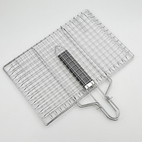Grand panier de barbecue en acier inoxydable, accessoires de gril pliants portables, panier de barbecue pour gril extérieur