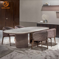 Ensembles de salle à manger en marbre de luxe italien moderne Tables à manger personnalisées pour appartements et hôtels Meubles de maison