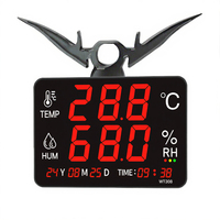 NOUVEAU Écran LED mural Affichage numérique Thermomètre Hygromètre Température Humidité Horloge Réveil USB OEM Plastique
