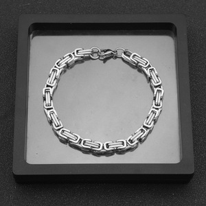 Pulsera de Cadena Geométrica de Diseño Simple y Popular, Chapada en Plata de Acero de Titanio, Unisex, Joyería de Moda, Gran Venta 2026 - Product Image 5