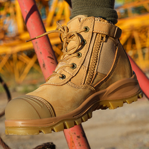 Botas de Seguridad de Cuero Personalizadas para Hombre con Puntera de Acero Impermeable Diseño Profesional de Fábrica para las Temporadas de Verano y Otoño - Product Image 5