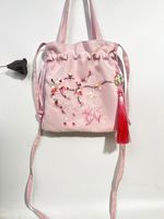 Sac brodé assorti au Hanfu, sac à main de style chinois, sac bandoulière rétro polyvalent, mini sac littéraire, sac décontracté traditionnel Han
