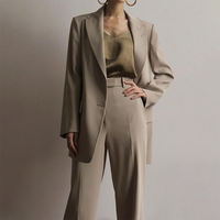 Veste blazer à manches longues personnalisée pour femmes pour le printemps et l'automne manteau de bureau concepteur polyester tissé tissu femmes costumes Blazers